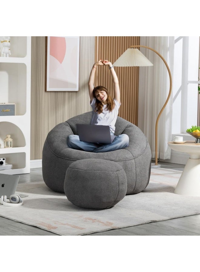 alharmayn beanbag & puff color gray - Image 2